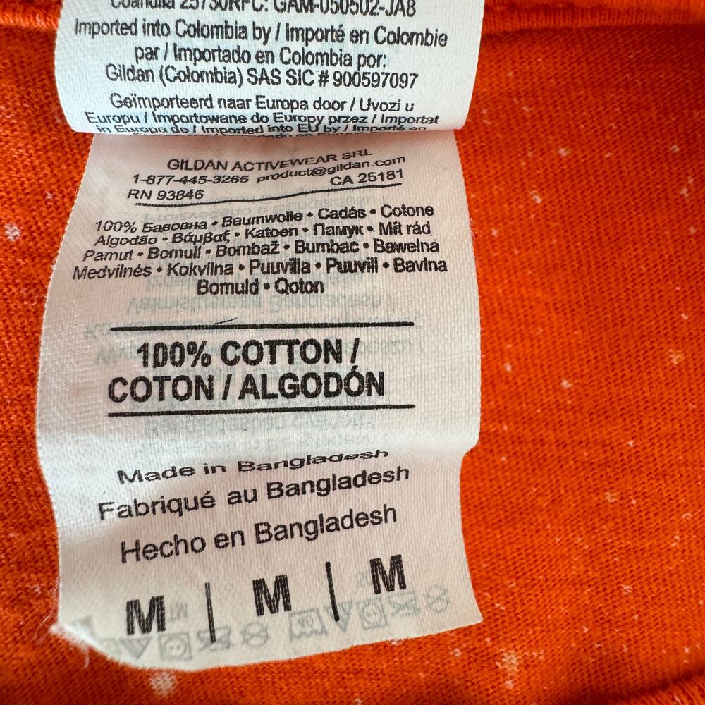 University of Miami Hurricanes T-Shirt Top Womens M Orange Marble Print THE U - Picture 9 of 11